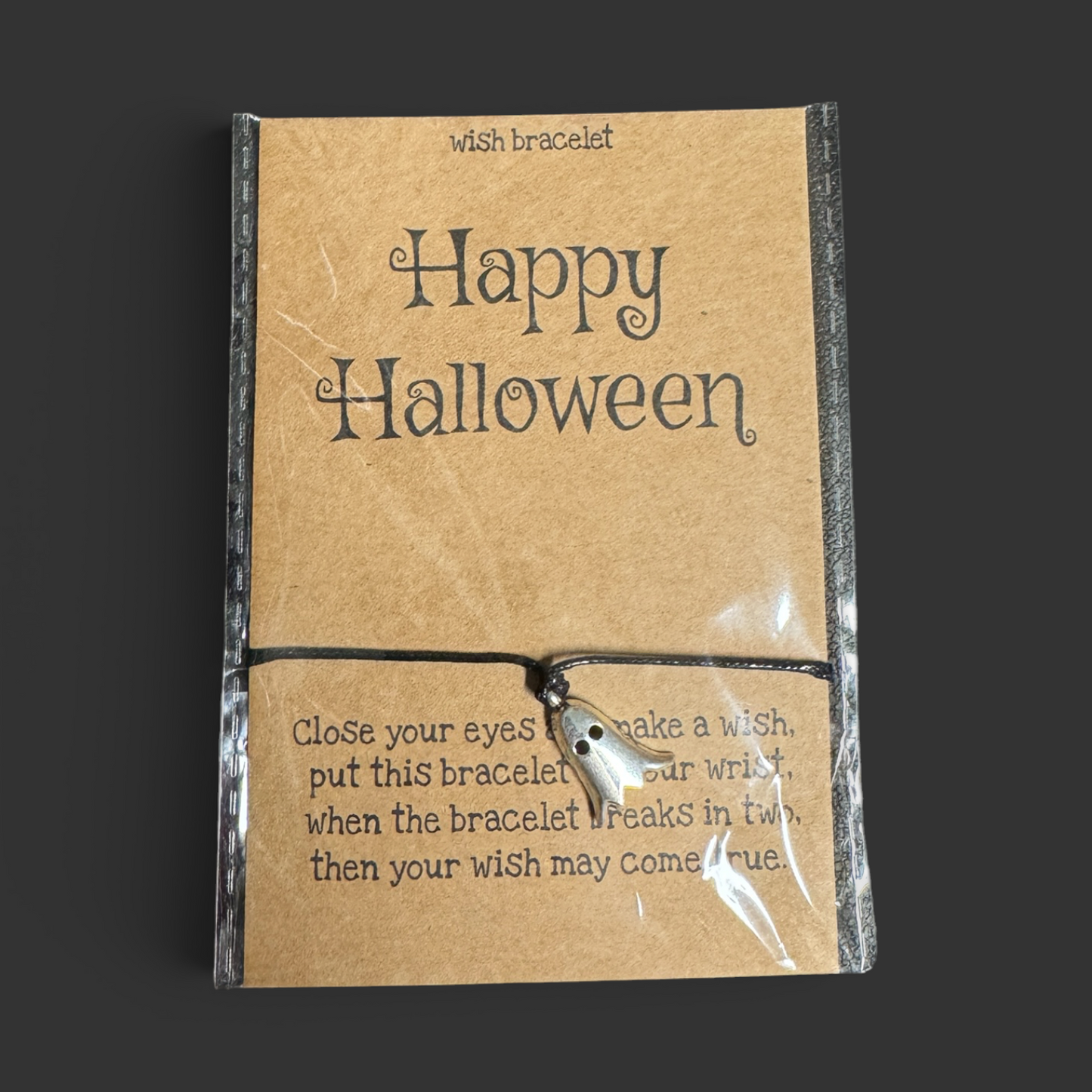 Spellbinding Halloween Wish Bracelet with Silver Ghost Charm! 👻