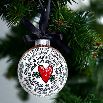 Difference Maker Christmas Ornament – Hand-Painted Acrylic Gift for Inspiration & Motivation!