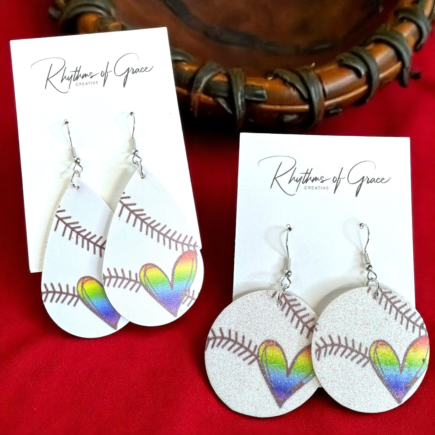 Swing into Style with Our Rainbow Heart Baseball Dangle Earrings! ⚾️🏳️‍🌈