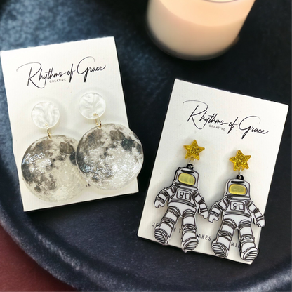 Astronaut Earrings Collection: Your Ticket to the Moon! 🌌 - Rhythms of Grace Creative