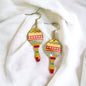 Fiesta Maracas Earrings - Mexican Noise Makers, Halloween Earrings, Halloween Costume, Cinco de Mayo, Taco Tuesday, Dia de los Muertos - Rhythms of Grace Creative