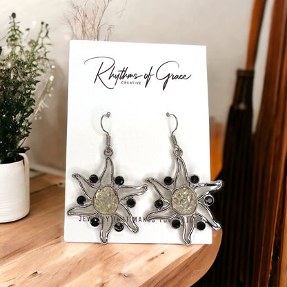 Celestial Sunshine Earrings - Elevate Your Cosmic Style! 🌙 - Rhythms of Grace Creative
