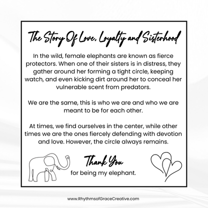 Elephant Friendship Ornament Set (2 Pack) with Story Card | Sister & Best Friend Gift