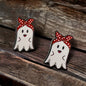 Ghost Stud Earrings - Halloween Jewelry, Halloween Studs, Halloween Accessories, Trick or Treat, Ghost Earrings, Cute Ghost - Rhythms of Grace Creative