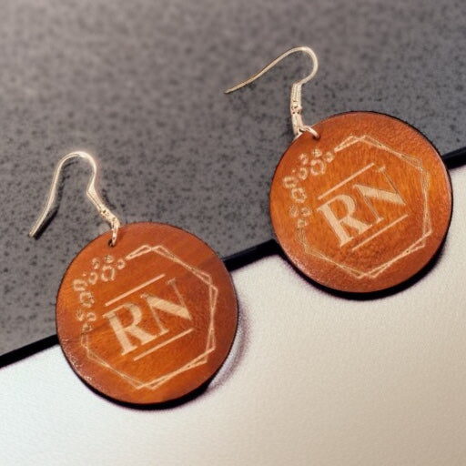 Wooden Registered Nurse Earrings - Celebrate with Style!