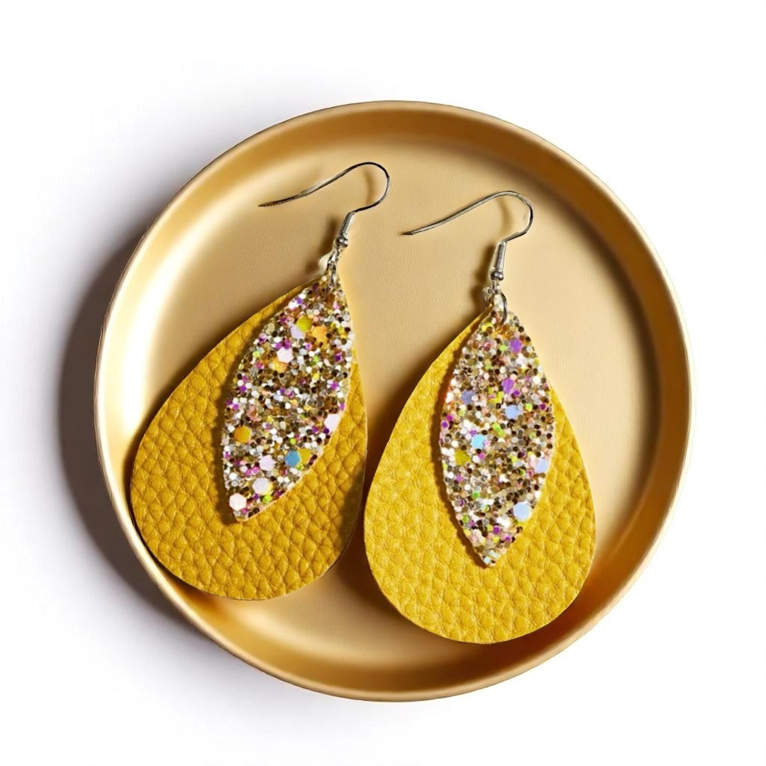 Golden Glow Teardrop Dangles: Shine Bright in Yellow!