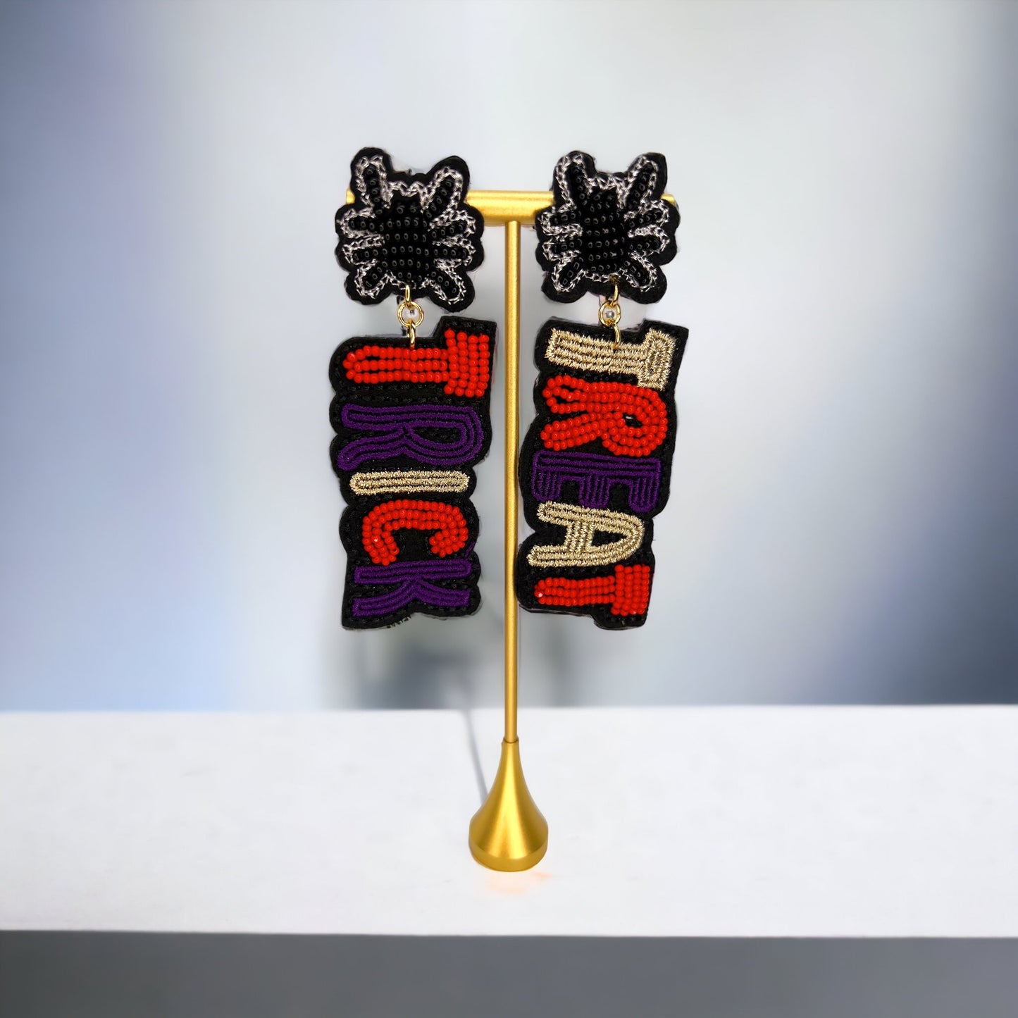 Trick or Treat Earrings - Halloween Earrings, Beaded Earrings, Spooky Vibes, Halloween Earrings, Halloween Costume, Beaded Halloween - Rhythms of Grace Creative