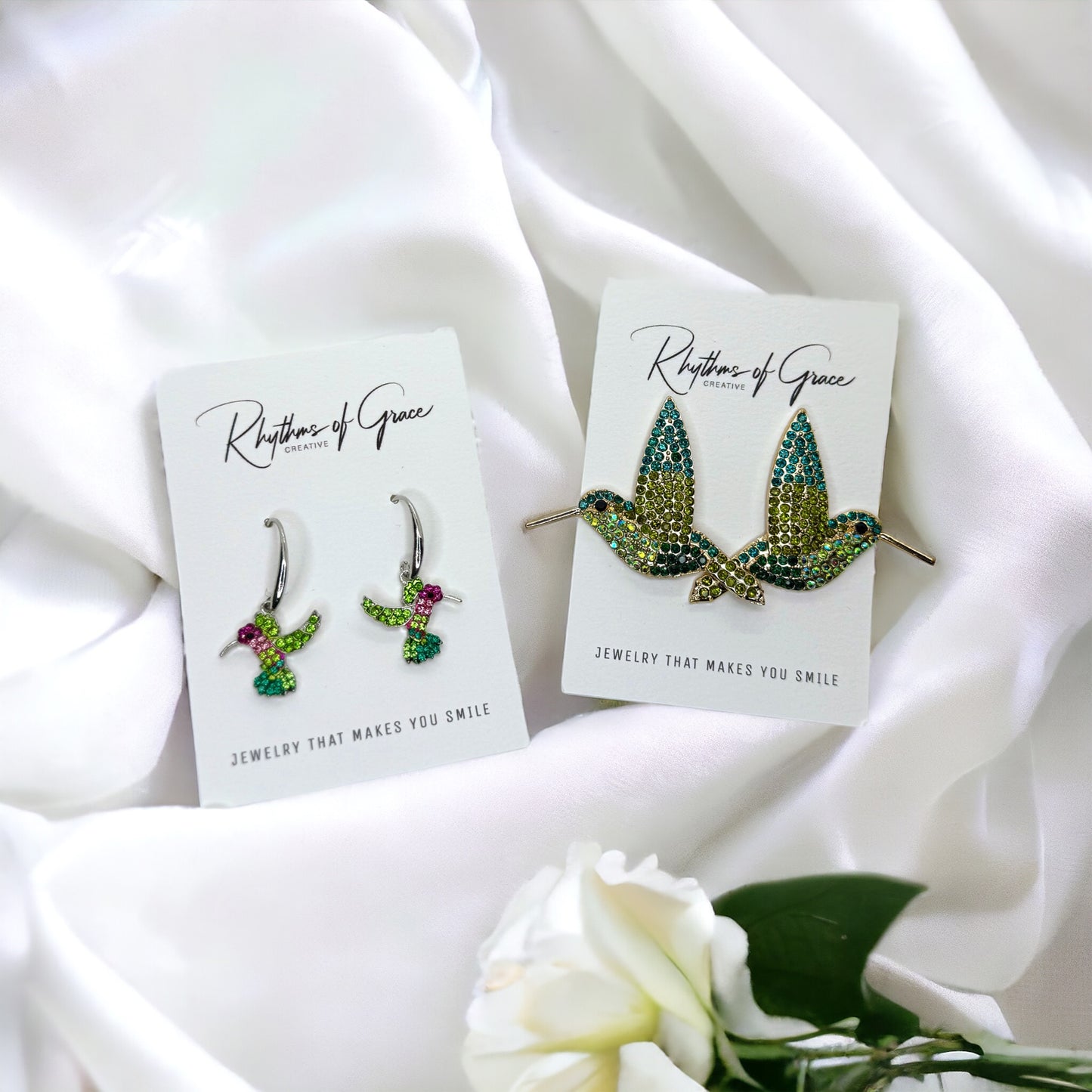 Sparkling Hummingbird Earrings - Nature's Artistry in Your Ears! 