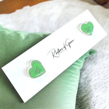 Sweet & Sassy Candy Heart Stud Earrings – Spice Up Your Look! 💖