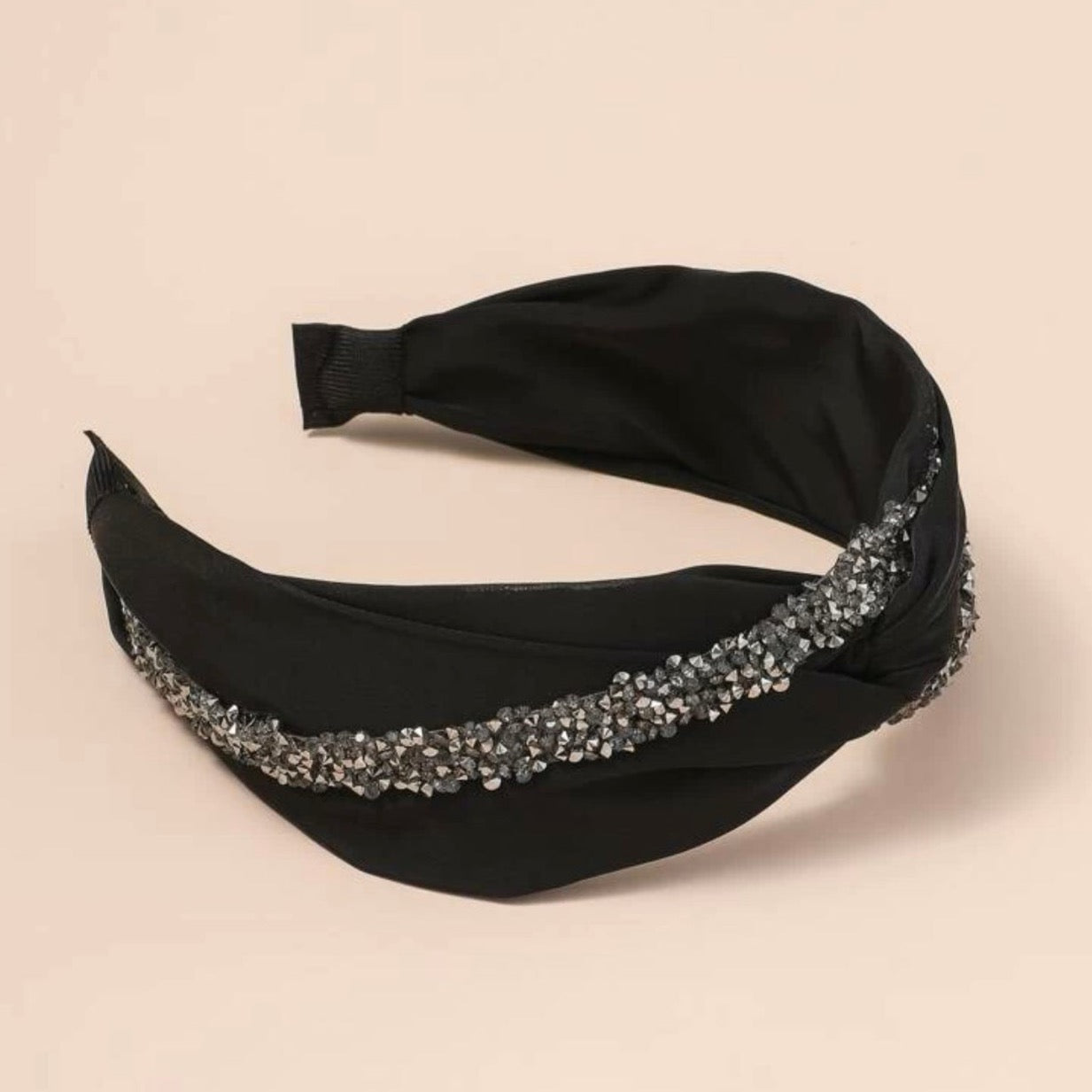 Beaded Black and Gold Headband - Handmade Headpiece, New Orleans Headband, Holiday Headpiece, Beaded Headband - Rhythms of Grace Creative