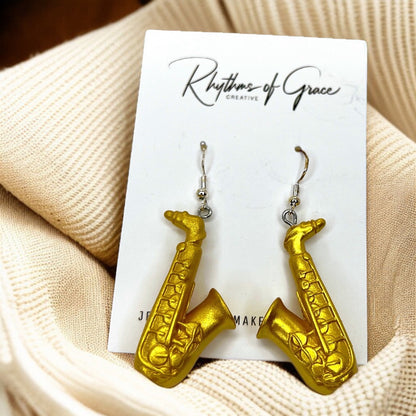 Amp Up Your Style with Musical Instrument Dangle Earrings! 🎶 - Rhythms of Grace Creative