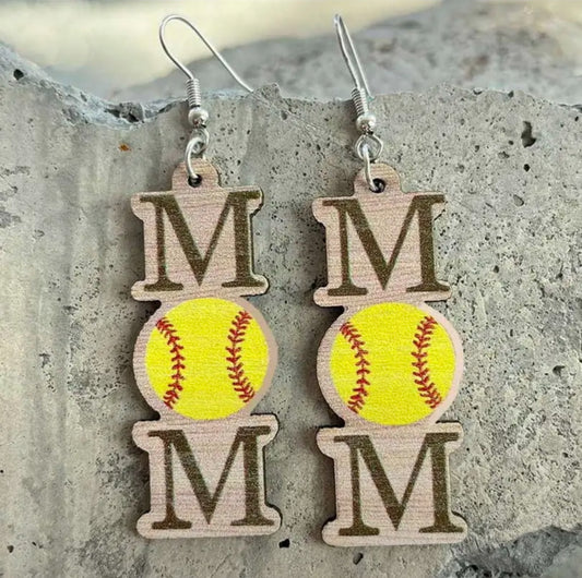 Softball Moms Rock: Dazzling Dangle Earrings for Proud Supporters!
