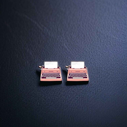 Pink Typewriter Stud Earrings: A Vintage Whimsy!