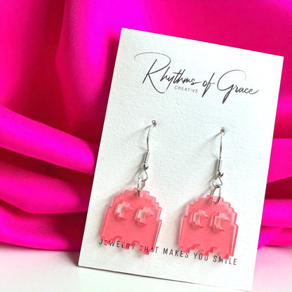 PAC-MAN Party Earrings Set - Embrace 80's Retro with Handmade Dangle Fun! - Rhythms of Grace Creative