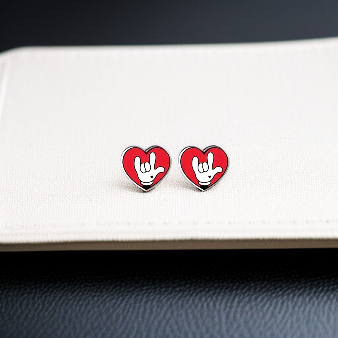Spread the Love: "I Love You" Sign Language Stud Earrings