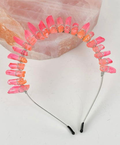 Enchanting Pink Crystal Goddess Headband – Unleash Your Inner Royalty! - Rhythms of Grace Creative