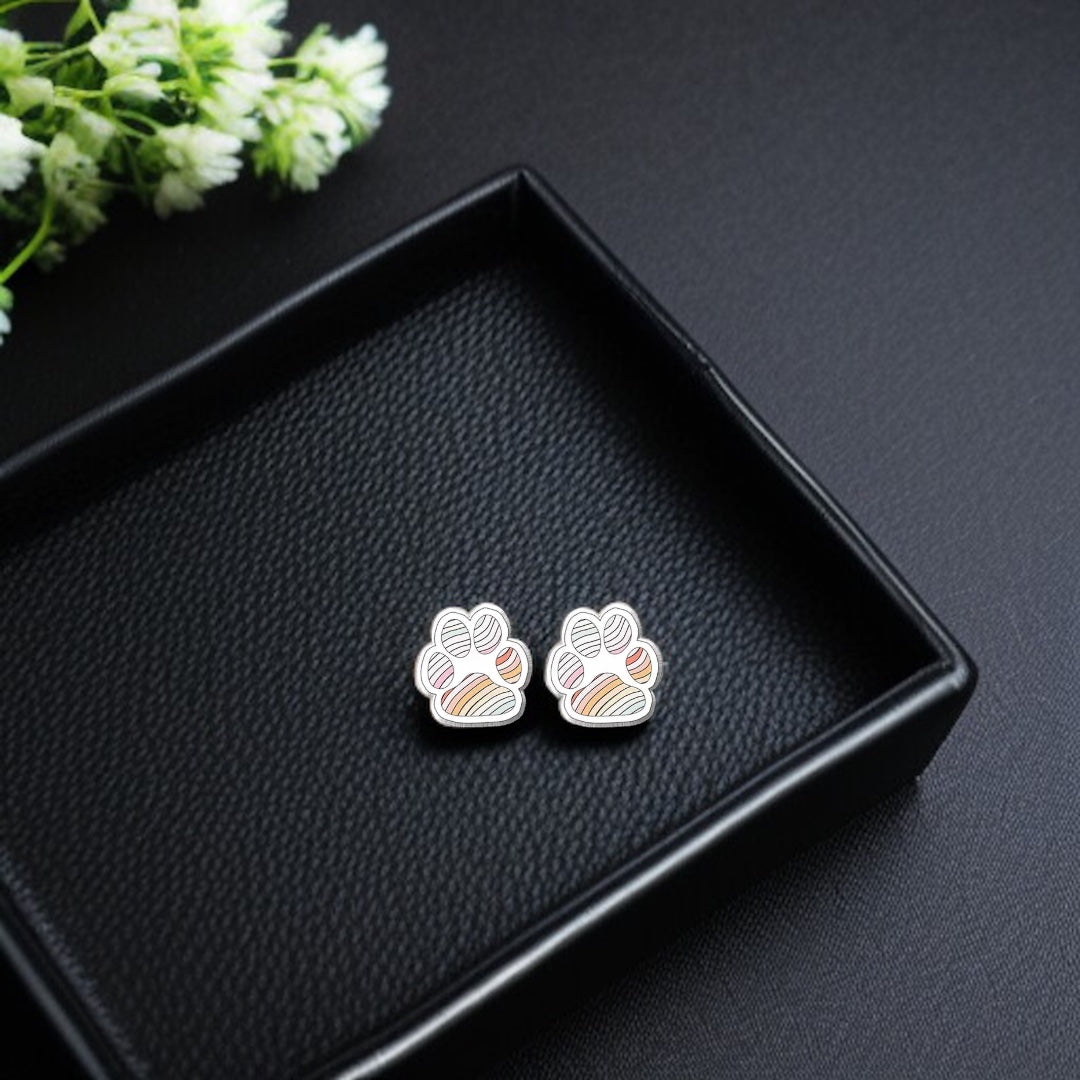 Vibrant Paw Print Studs – A Purr-fect Gift!