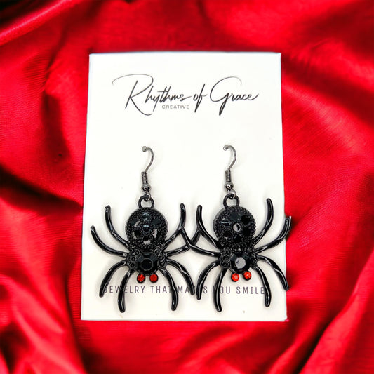 Spook-tacular Spider Dangle Earrings – Your Ultimate Halloween Glam! - Rhythms of Grace Creative