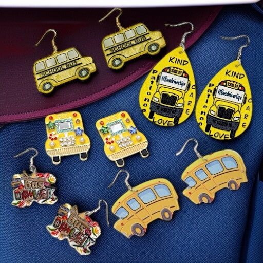 School Bus Driver Earrings - Show Your Love on the Road! 🚍 - Rhythms of Grace Creative