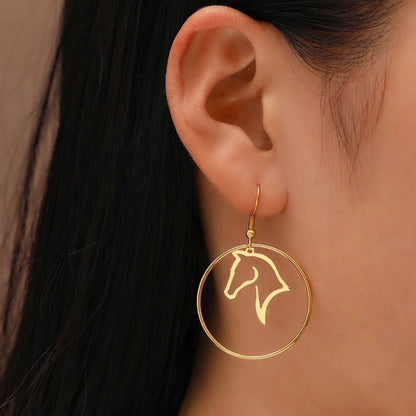 Gallop into Elegance: Stunning Horse Dangle Earrings - Rhythms of Grace Creative