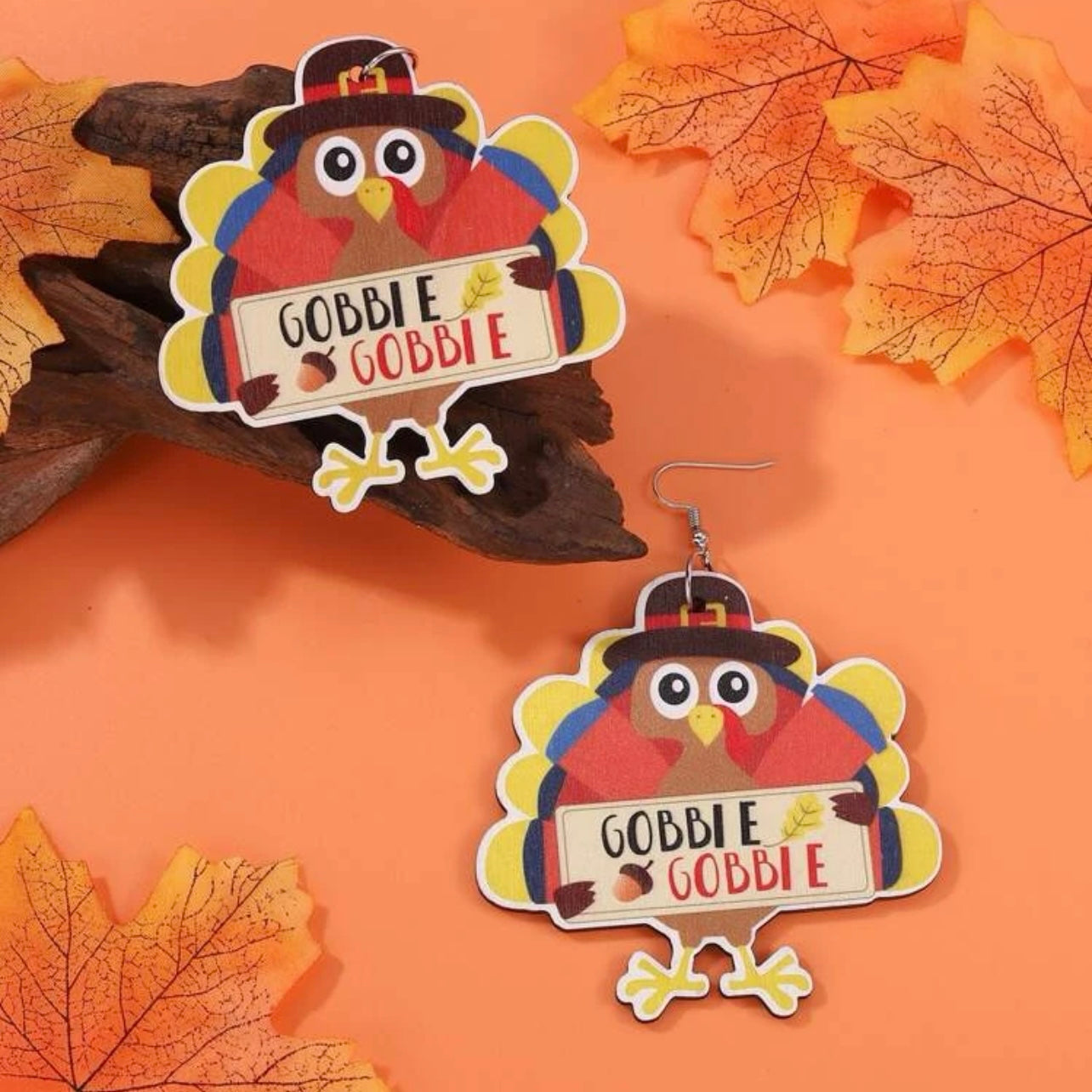 Turkey Earrings - Thanksgiving Earrings, Thanksgiving Accessories, Turkey Trot, Thanksgiving Turkey Earrings - Rhythms of Grace Creative