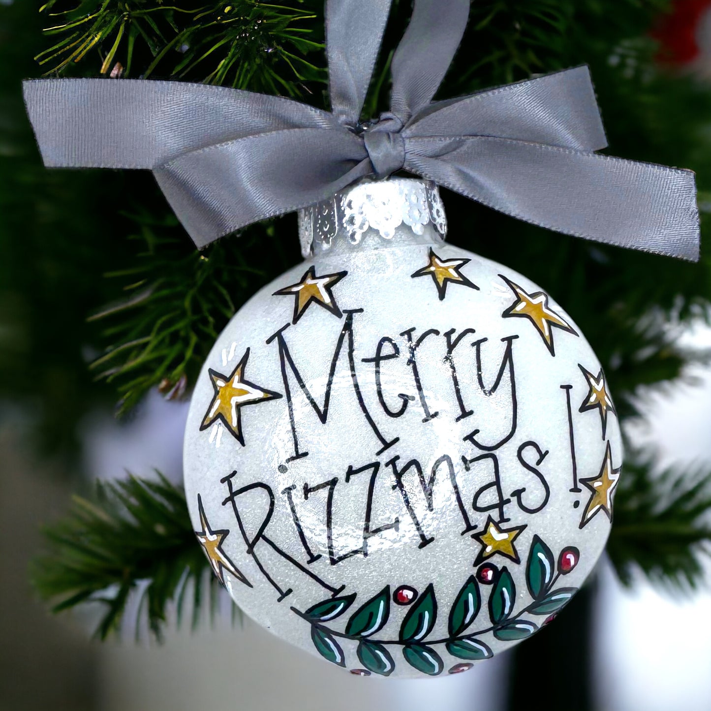Merry Rizzmas! Custom 2024 Hand-Painted Christmas Ornament