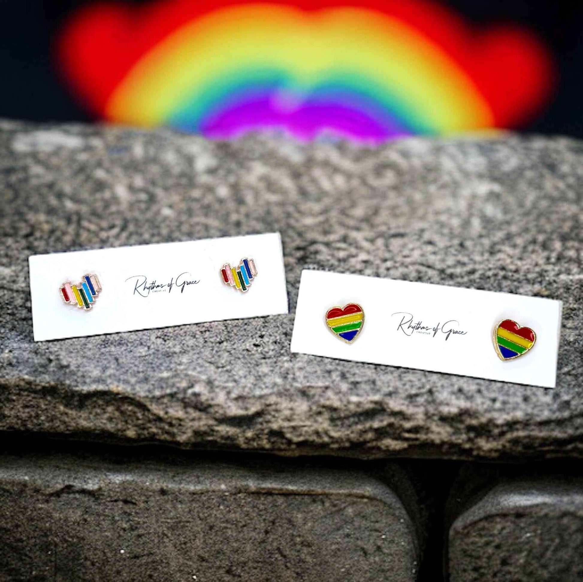 Rainbow Stud Earrings - Sparkle with Pride!