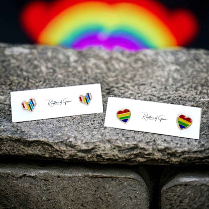 Rainbow Stud Earrings - Sparkle with Pride!