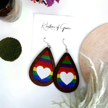 Catch the Vibe with Rainbow Heart Earrings! 🏳️‍🌈