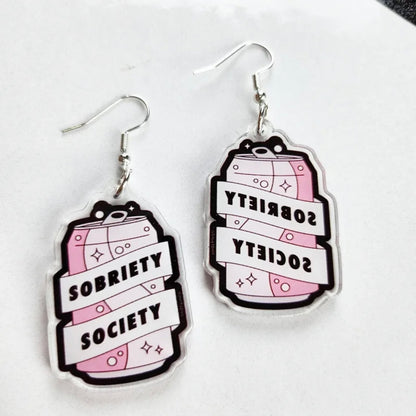 Sobriety Society Earrings - Celebrate Your Journey with Style! - Rhythms of Grace Creative