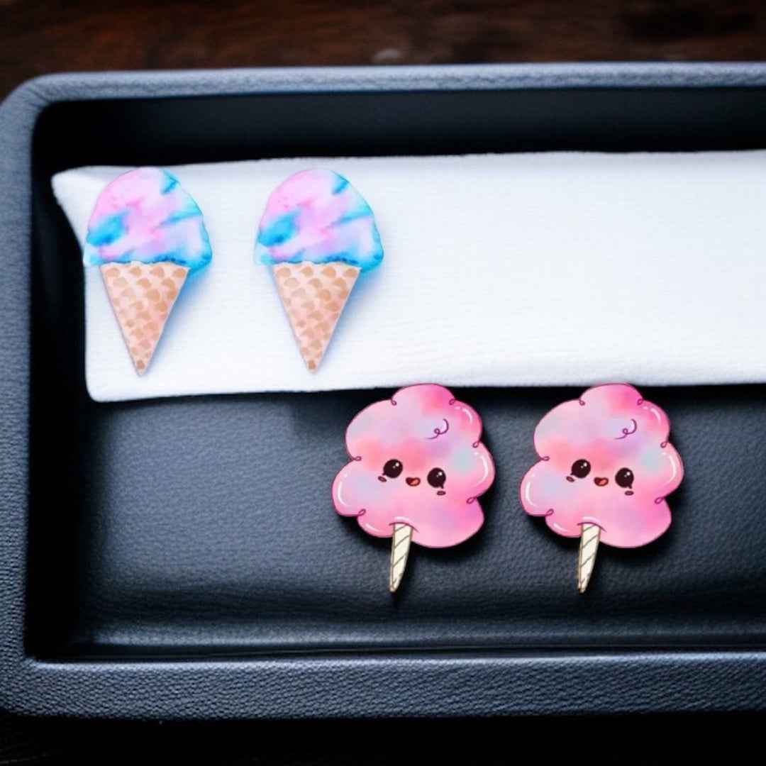 Sweeten Your Style: Adorable Cotton Candy Stud Earrings!