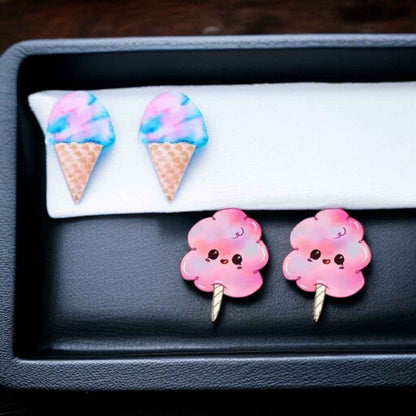 Sweeten Your Style: Adorable Cotton Candy Stud Earrings!