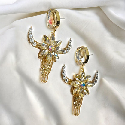 Stunning Western Inspired Rhinestone Dangle Earrings - Boho Jewelry Statement Piece