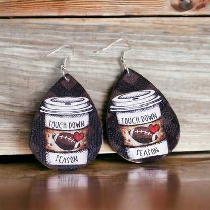 Football Earrings - Thanksgiving Earrings, Thanksgiving Accessories, Turkey Trot, Thanksgiving Football Earrings - Rhythms of Grace Creative