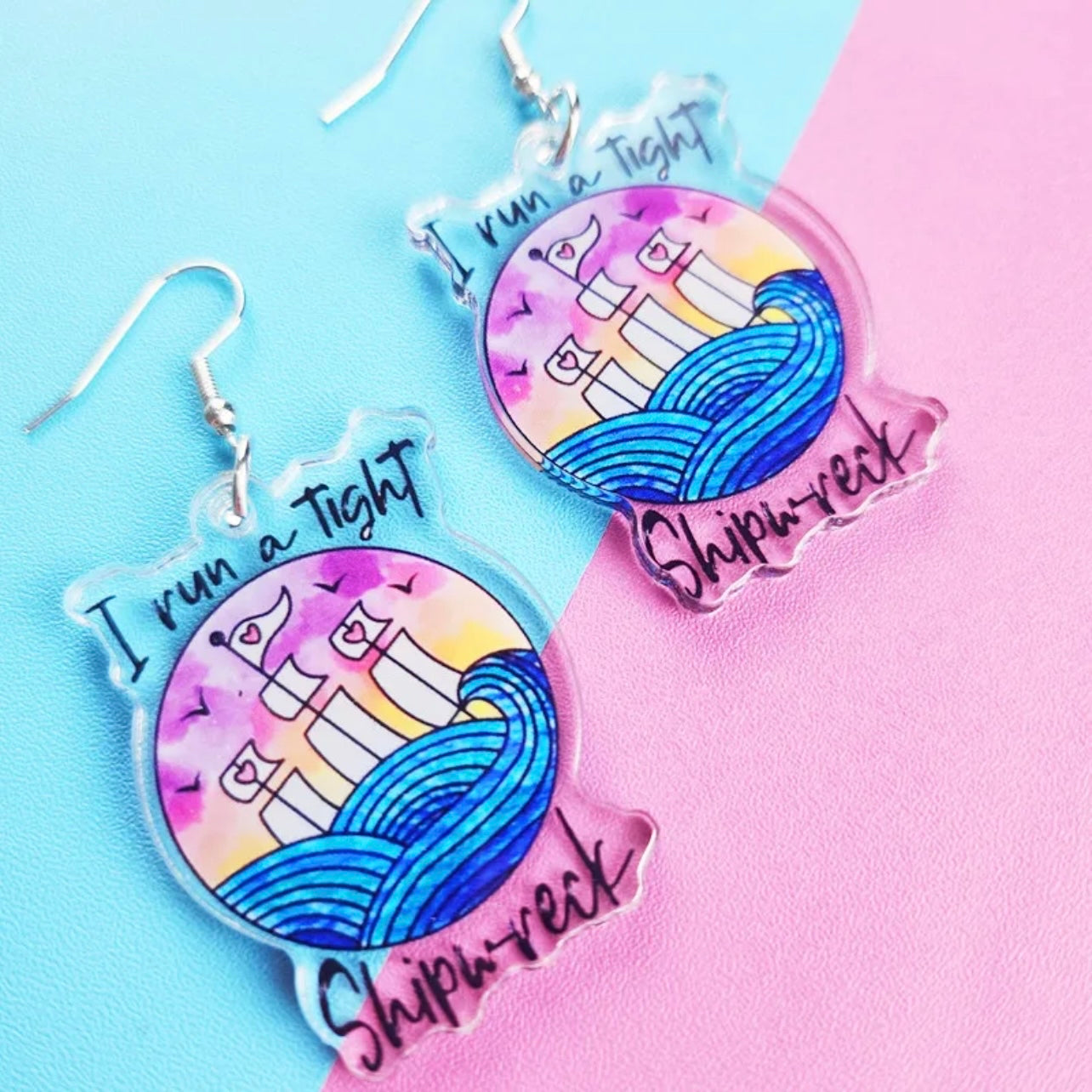 Shipwreck Earrings – “I Run a Tight Shipwreck” 🌊 - Rhythms of Grace Creative