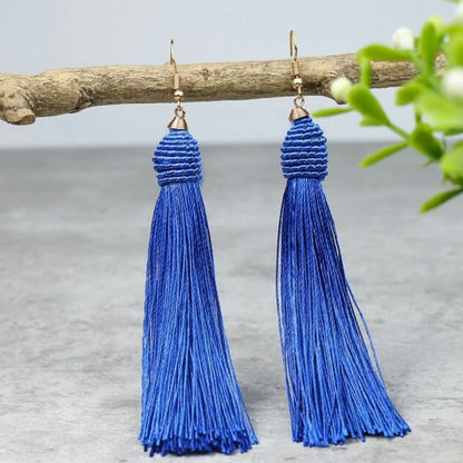 Tassel Power: Colorful Statement Dangle Earrings in 7 Bold Shades