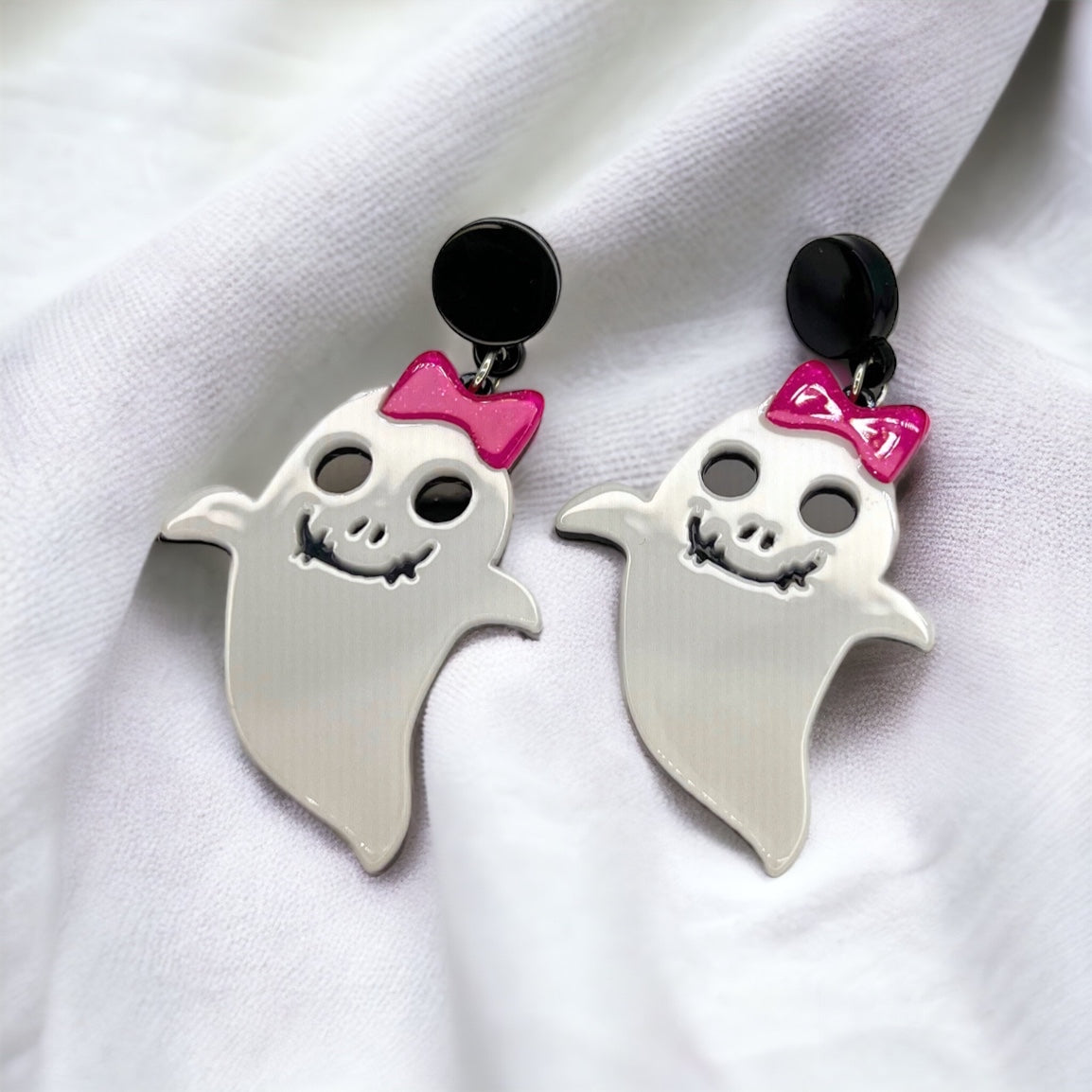 Cute Ghost Earrings - Halloween Earrings, Cute Ghost, Not So Scary, Halloween Earrings, Halloween Costume, Halloween Queen - Rhythms of Grace Creative