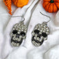 Rhinestone Skull Earrings - Halloween Jewelry, Halloween Accessories, Trick or Treat, Halloween Costume - Rhythms of Grace Creative