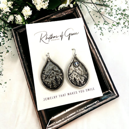 Adventure Awaits: Wanderlust Mountain Earrings - Redwood Forest Delights! - Rhythms of Grace Creative