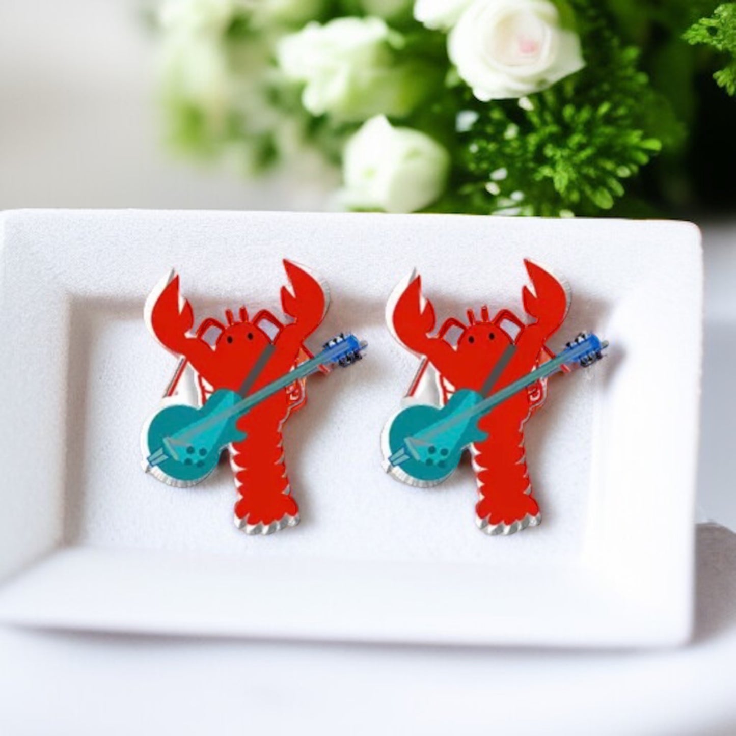 Crawfish/Lobster Stud Earrings – Dive into Style!