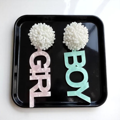Gender Reveal Dangle Earrings: Share the Surprise in Style