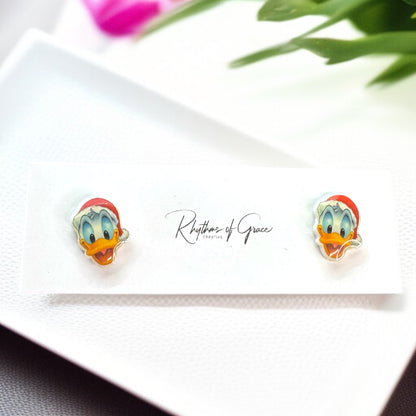 Festive Fun: Christmas Cartoon Ears Stud Earrings - Perfect for Holiday Cheer!
