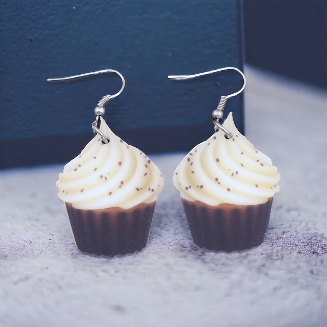 Cupcake Earrings - Birthday Earrings, Handmade Jewelry, Cupcake Jewelry, Food Earrings, Cake Earrings, Pastry Chef