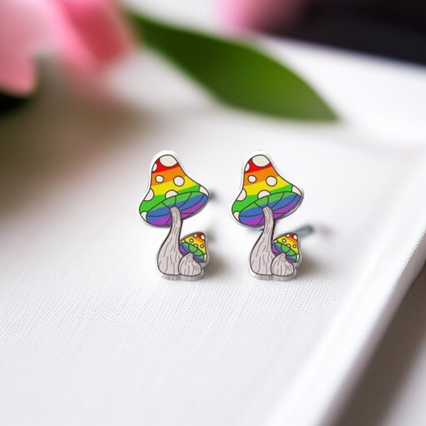 Enchanting Mushroom Stud Earrings: Two Whimsical Styles for a Magical Touch