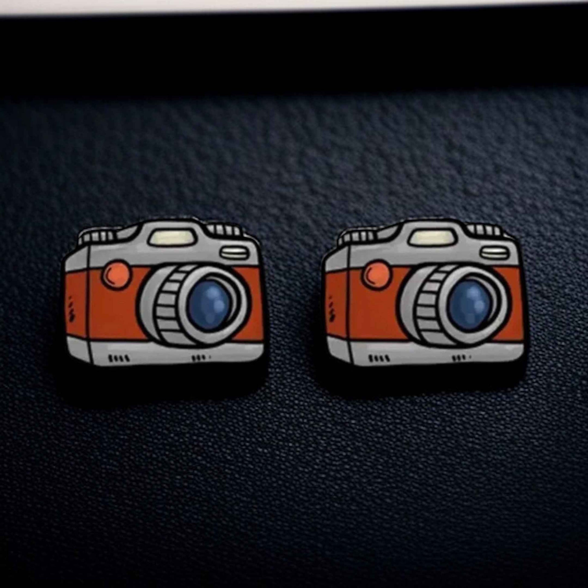 Snap Stylish: Camera Stud Earrings for Every Shutterbug!