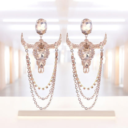Stunning Western Inspired Rhinestone Dangle Earrings - Boho Jewelry Statement Piece