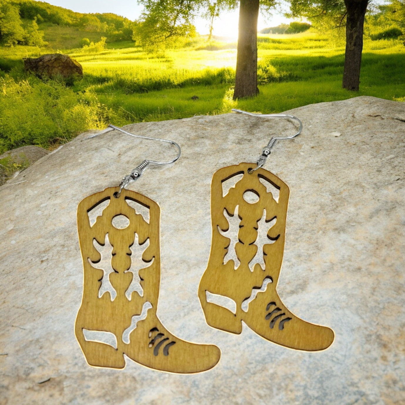Wild West Chic: Handcrafted Wooden Dangle Earrings - Choose Your Style!