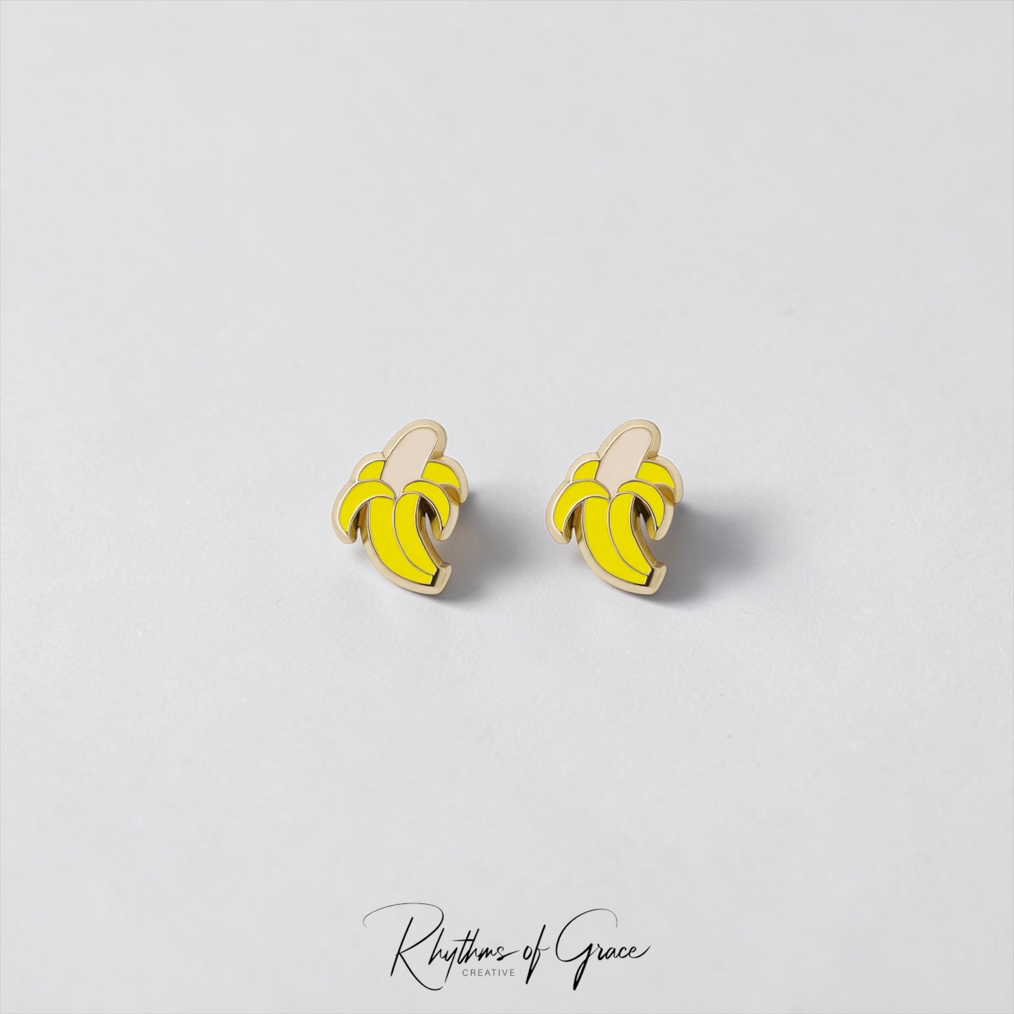 Banana Enamel Stud Earrings | Cute Baseball Fan Jewelry | Savannah Bananas Inspired | Stainless Steel Posts | Gift for Kids & Adults