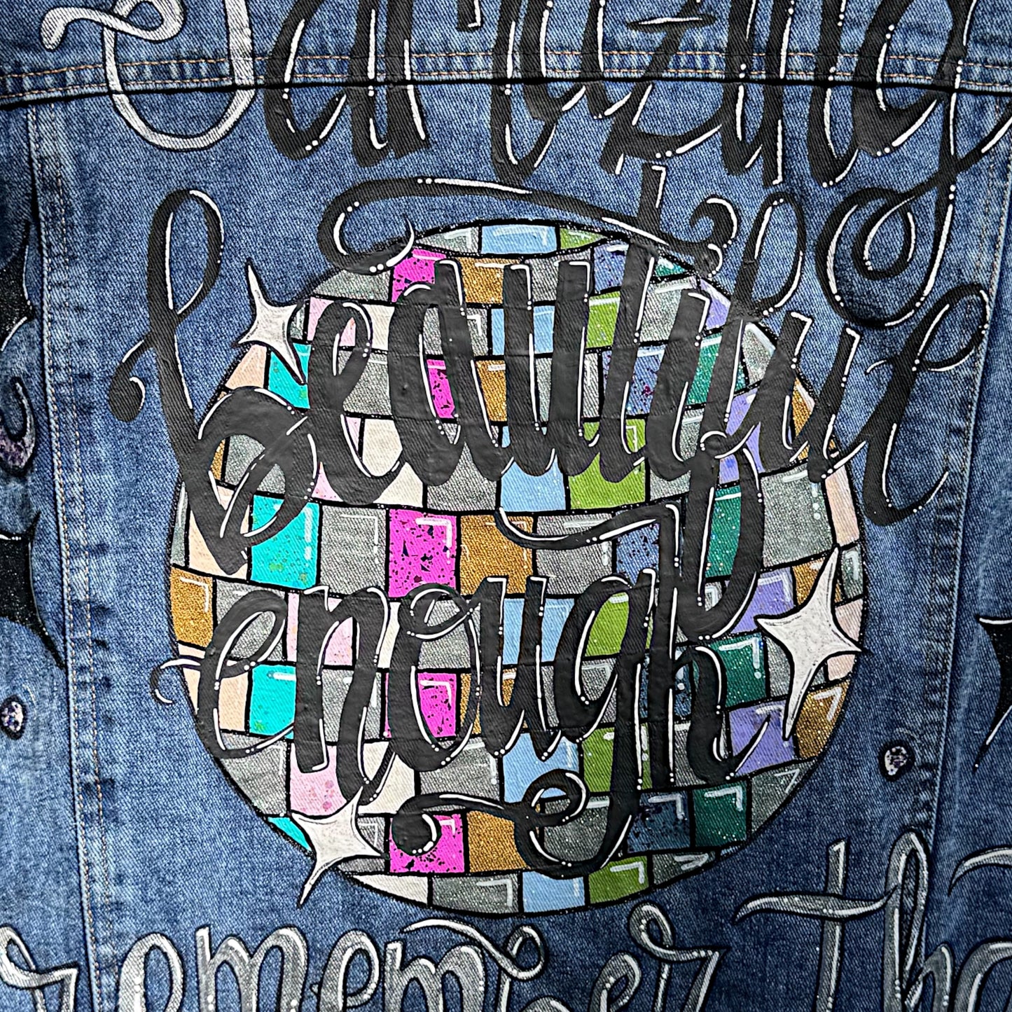 Eras Tour Ready: Dazzling Upcycled Se7en Jacket with Chic Design! Oversized Medium