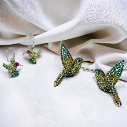 Sparkling Hummingbird Earrings - Nature's Artistry in Your Ears! 